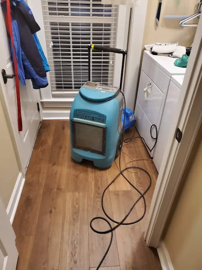 Commercial dehumidifier deployed for Flood Damage Cleanup in West Deptford