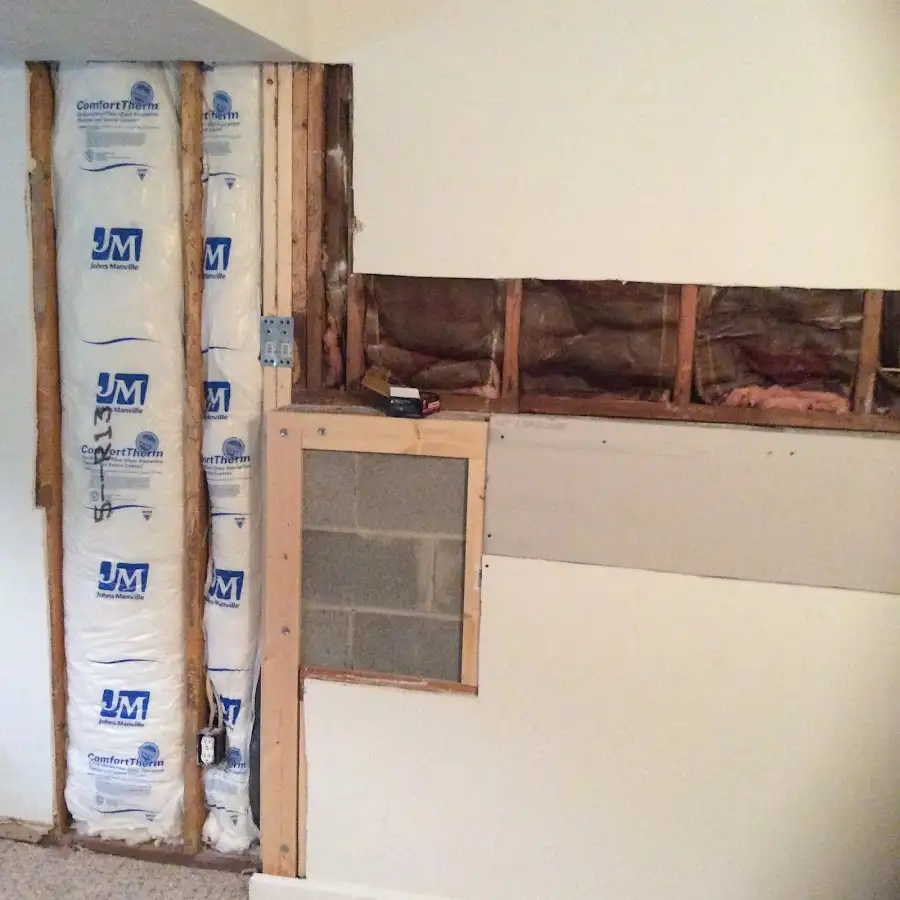 Wall insulation replacement during Contents Cleaning & Restoration in West Deptford